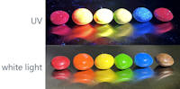 M&Ms under UV light